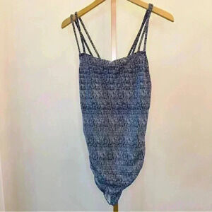 LOFT Beach Women's One Piece Swimsuit Blue & White Size 14